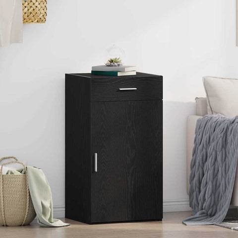 vidaXL Sideboard Black Oak 30x42,5x93 cm Engineered Wood