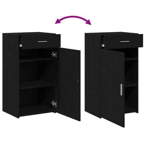 vidaXL Sideboard Black Oak 30x42,5x93 cm Engineered Wood
