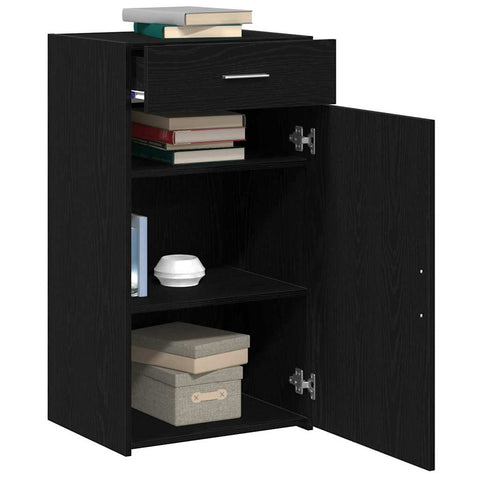 vidaXL Sideboard Black Oak 30x42,5x93 cm Engineered Wood