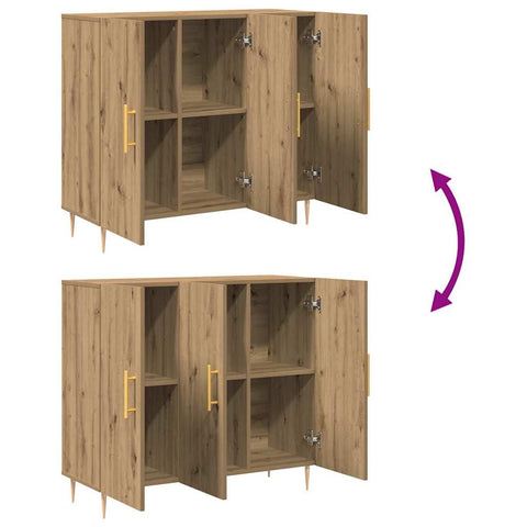 vidaXL Sideboard Artisan oak 90 x 34 x 80 cm Engineered wood