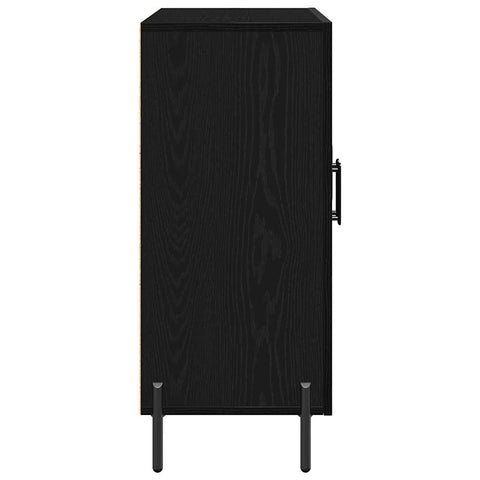 vidaXL Black Oak Sideboard 90x34x80 cm Made of Engineered Wood