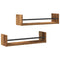 vidaXL Wall Shelf 2 pcs Old wood 60 x 16 x 14 cm Engineered Wood