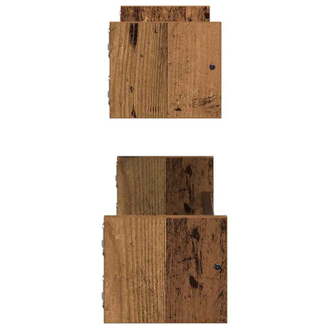 vidaXL Wall Shelf 2 pcs Old wood 60 x 16 x 14 cm Engineered Wood