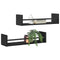 vidaXL Wall Shelf 2 pcs Black oak 60 x 16 x 14 cm Engineered Wood