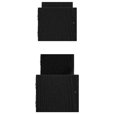 vidaXL Wall Shelf 2 pcs Black oak 60 x 16 x 14 cm Engineered Wood