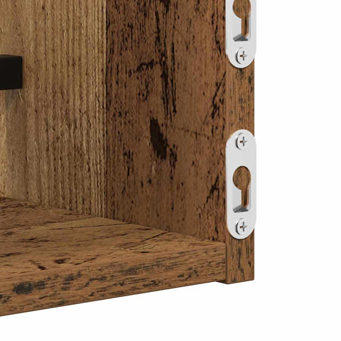 vidaXL Wall Shelf 2 pcs Old wood 80 x 16 x 14 cm Engineered Wood