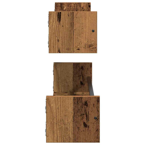 vidaXL Wall Shelf 2 pcs Old wood 80 x 16 x 14 cm Engineered Wood