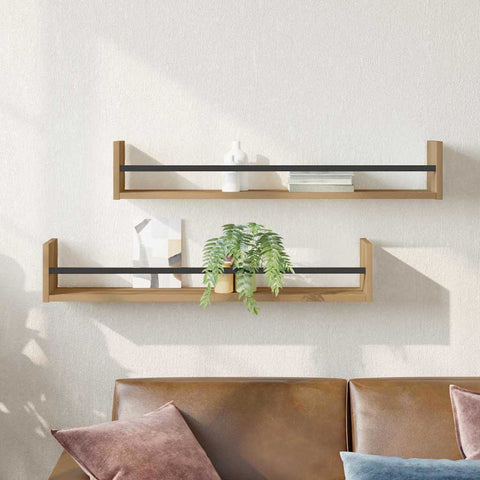 vidaXL Wall Shelf 2 pcs Artisan oak 80 x 16 x 14 cm Engineered Wood