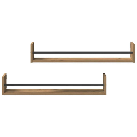 vidaXL Wall Shelf 2 pcs Artisan oak 80 x 16 x 14 cm Engineered Wood