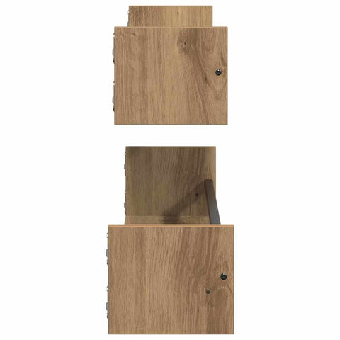 vidaXL Wall Shelf 2 pcs Artisan oak 80 x 16 x 14 cm Engineered Wood
