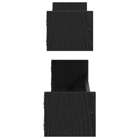 vidaXL Wall Shelf 2 pcs Black oak 80 x 16 x 14 cm Engineered Wood