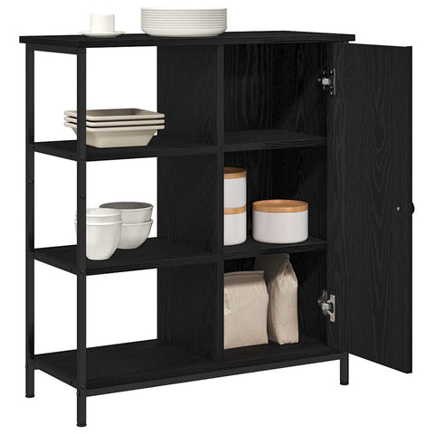 vidaXL Sideboard Black oak 70 x 30 x 80 cm Engineered wood