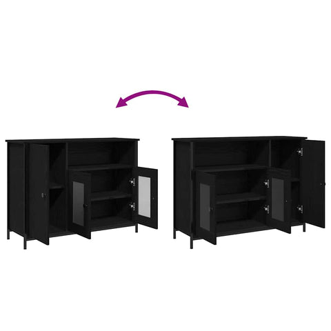 vidaXL Sideboard Black oak 100 x 35 x 75 cm Engineered wood