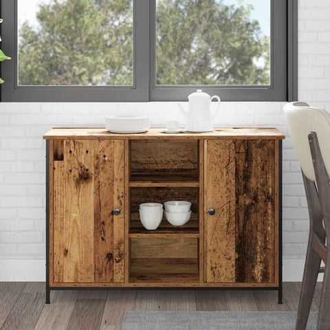vidaXL Sideboard Old Wood 100x35x70 cm Engineered Wood and Steel