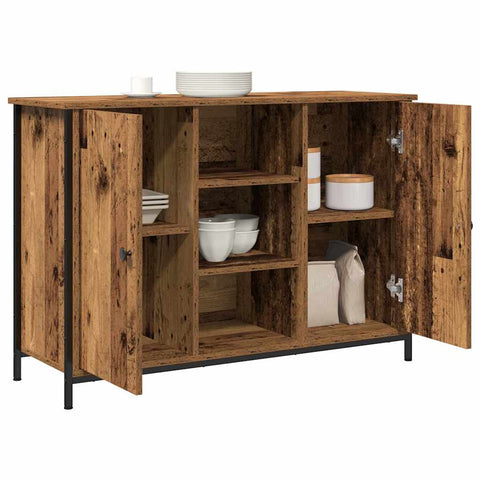 vidaXL Sideboard Old Wood 100x35x70 cm Engineered Wood and Steel
