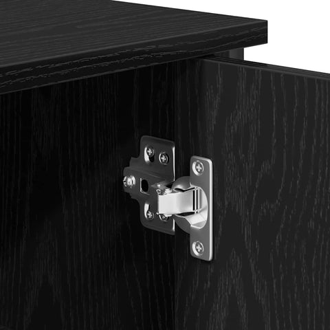 vidaXL Sideboard Black Oak 100x35x70 cm Engineered Wood and Steel