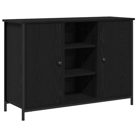 vidaXL Sideboard Black Oak 100x35x70 cm Engineered Wood and Steel