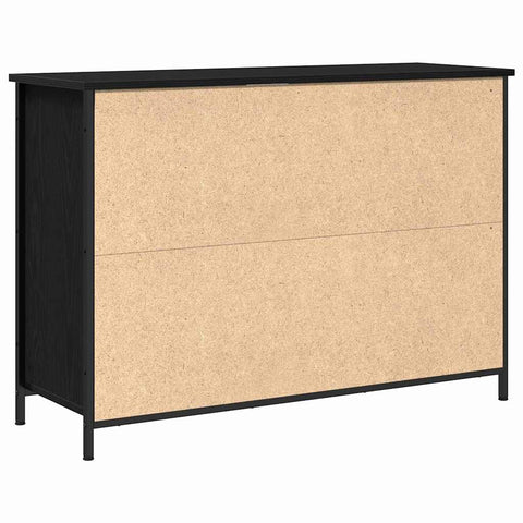 vidaXL Sideboard Black Oak 100x35x70 cm Engineered Wood and Steel