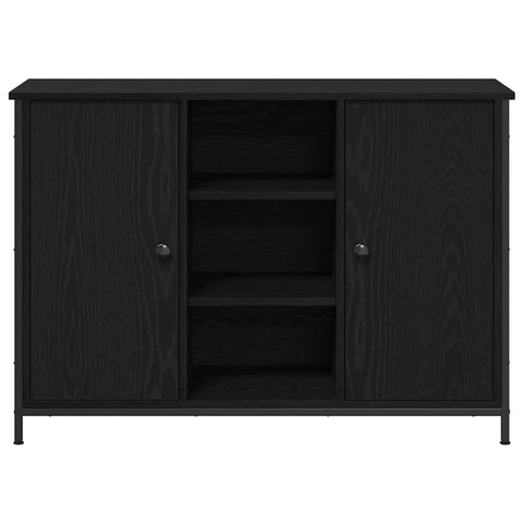 vidaXL Sideboard Black Oak 100x35x70 cm Engineered Wood and Steel