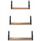 vidaXL 3 Piece Wall Shelf Set Smoked Oak Engineered Wood