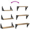 vidaXL 3 Piece Wall Shelf Set Smoked Oak Engineered Wood
