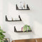 vidaXL 3 Piece Wall Shelf Set Black Oak Engineered Wood