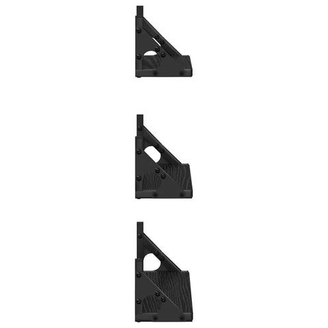 vidaXL 3 Piece Wall Shelf Set Black Oak Engineered Wood