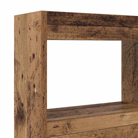 vidaXL Headboard Cabinet with LED Old Wood 120 x 17 x 102 cm