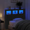 vidaXL Headboard Cabinet with LED Black oak 122 x 17 x 102 cm