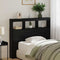 vidaXL Headboard Cabinet with LED Black oak 122 x 17 x 102 cm