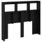 vidaXL Headboard Cabinet with LED Black oak 122 x 17 x 102 cm