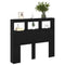 vidaXL Headboard Cabinet with LED Black oak 122 x 17 x 102 cm