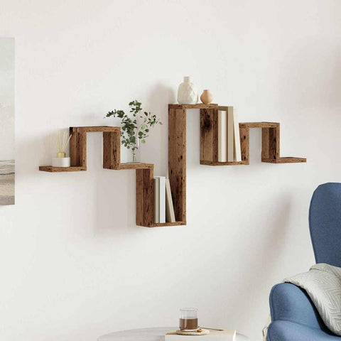 vidaXL Wall Shelf Old Wood 104,5x10x43 cm Engineered Wood
