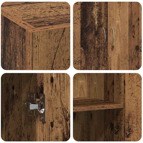 vidaXL Office Cabinet Old Wood 60 x 32 x 77.5 cm - Engineered Wood