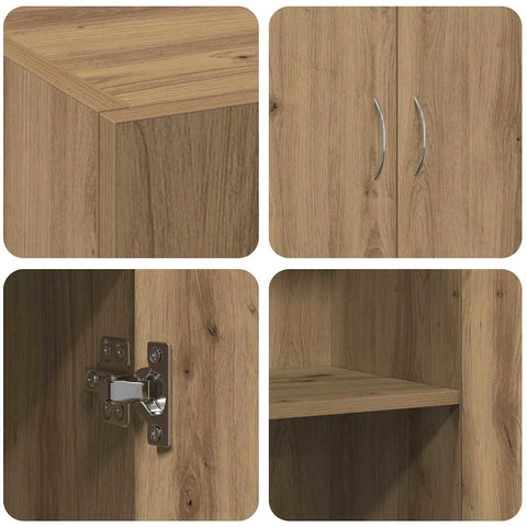 vidaXL Office Cabinet - Artisan Oak - 60 x 32 x 77.5 cm - Engineered Wood