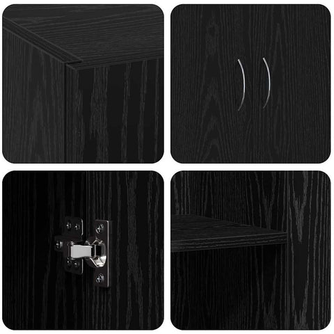 vidaXL Office Cabinet - Black Oak, 60 x 32 x 77.5 cm, Engineered Wood