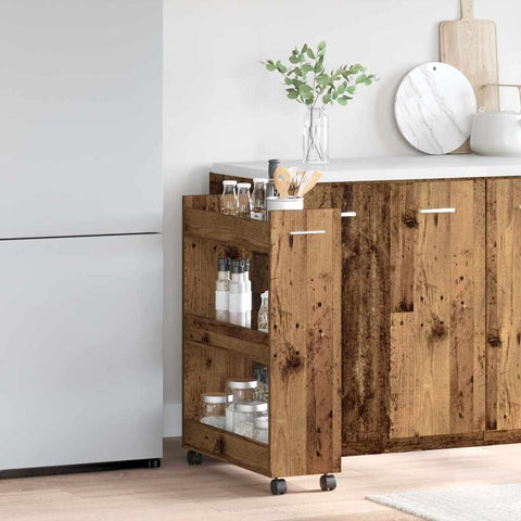 vidaXL Cabinet with Wheel Old wood 60 x 22 x 79 cm Engineered Wood