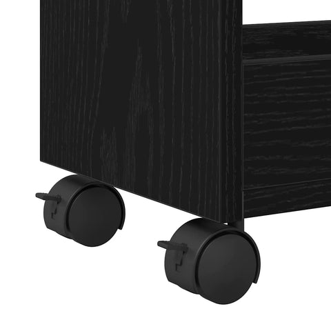 vidaXL Rolling Cabinet Black Oak 60x22x79 cm Engineered Wood
