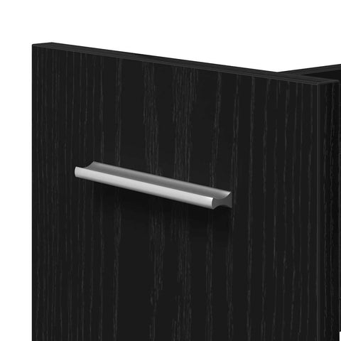 vidaXL Rolling Cabinet Black Oak 60x22x79 cm Engineered Wood