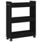 vidaXL Rolling Cabinet Black Oak 60x22x79 cm Engineered Wood