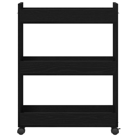 vidaXL Rolling Cabinet Black Oak 60x22x79 cm Engineered Wood