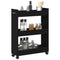 vidaXL Rolling Cabinet Black Oak 60x22x79 cm Engineered Wood