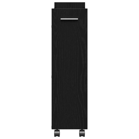 vidaXL Rolling Cabinet Black Oak 60x22x79 cm Engineered Wood