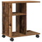 vidaXL Side Table with Wheels - Old Wood, 50x30x55 cm, Engineered Wood