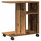 vidaXL Side Table with Wheels - Old Wood, 50x30x55 cm, Engineered Wood