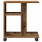 vidaXL Side Table with Wheels - Old Wood, 50x30x55 cm, Engineered Wood