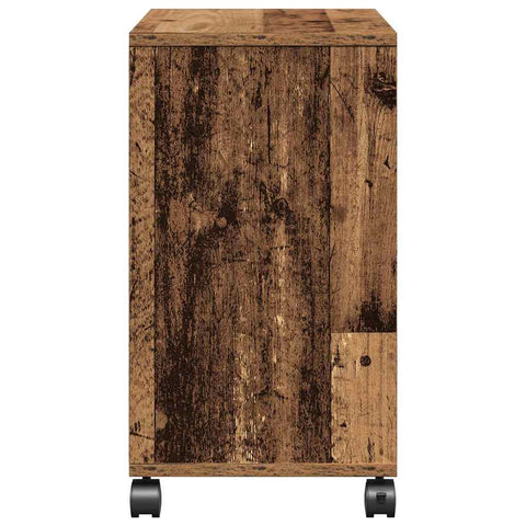 vidaXL Side Table with Wheels - Old Wood, 50x30x55 cm, Engineered Wood