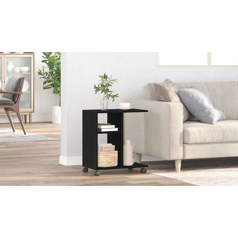 vidaXL Side Table with Shelf Black oak 50 x 30 x 55 cm Engineered Wood