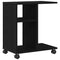 vidaXL Rolling Side Table Black Oak 50x30x55 cm Made of Engineered Wood