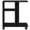 vidaXL Rolling Side Table Black Oak 50x30x55 cm Made of Engineered Wood